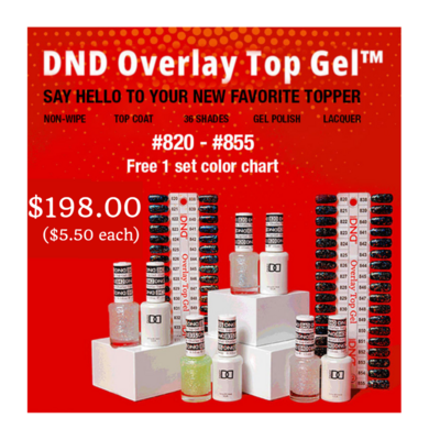 DND Overlay Top Gel FULL COLLECTION - 36 Colors