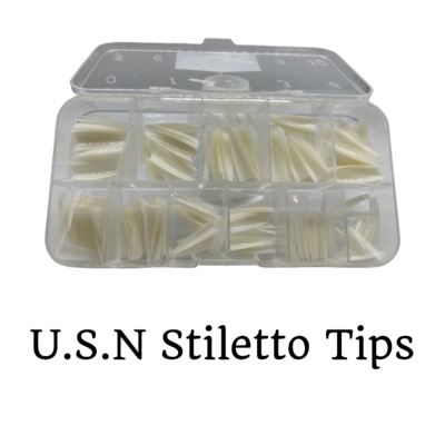 U.S.N Natural Stiletto Nail Tips