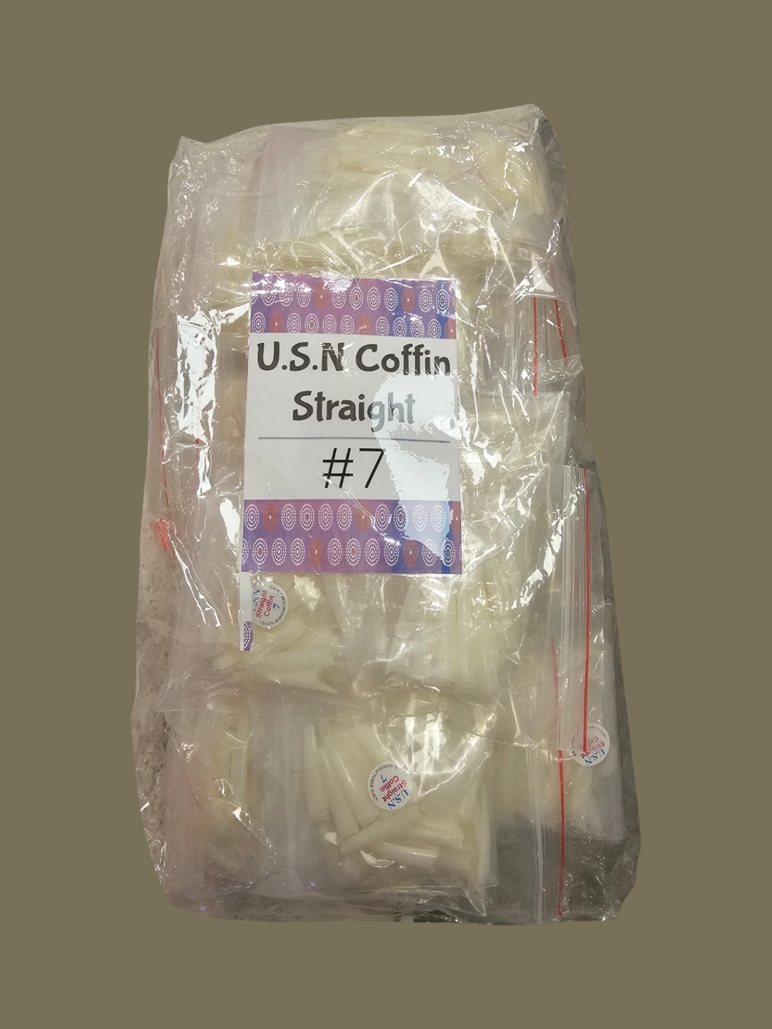 #7 - U.S.N Coffin Straight Nail Tip - BIG BAG 100pcs