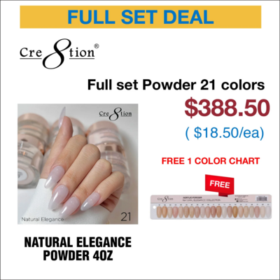Cre8tion Natural Elegance Acrylic Powder - Full Collection