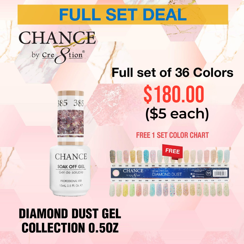 Cre8tion Diamond Dust Gel - 36 Colors - FULL COLLECTION - Free Color Chart - $5 each