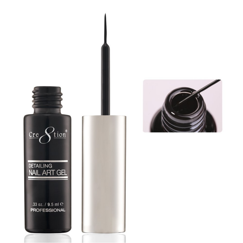 01 Black - Cre8tion Nail Art Gel
