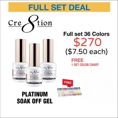 Cre8tion Platinum Gel - 36 Colors - FULL COLLECTION