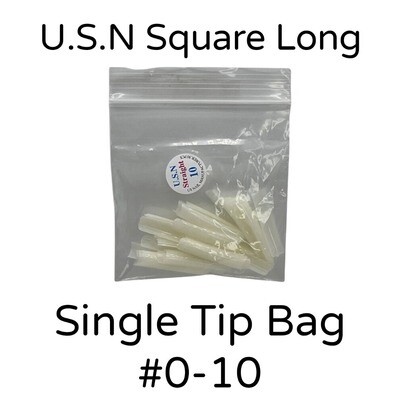 U.S.N Natural Square Long Nail Tips - Single Bag
