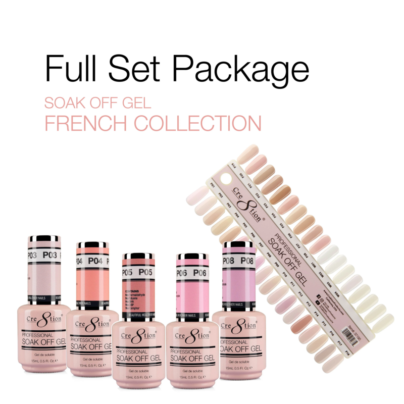 Cre8tion French Soak Off Gel - 36 colors - Free Color Chart - $9 each