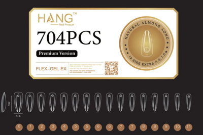 Natural Almond Long - HANG Premium Gel-x Tip Box - 704pcs