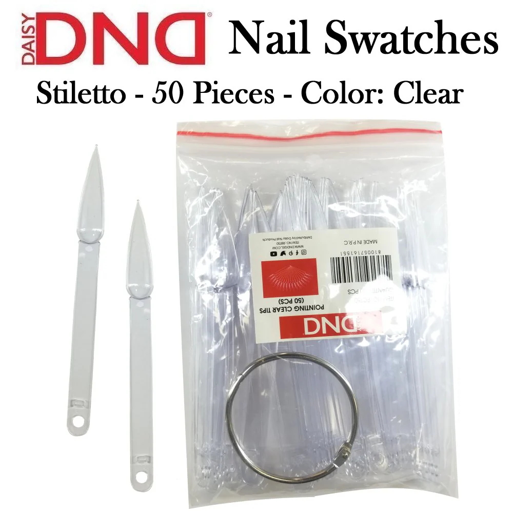Clear Stiletto Tip Swatch - 50pcs with O-Ring