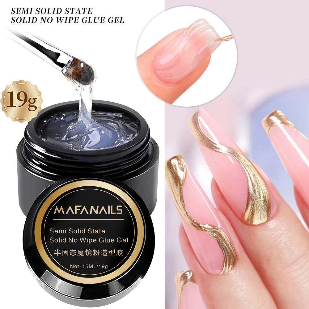 Semi-Solid No Wipe Glue Gel – Versatile Nail Art Adhesive (30g)