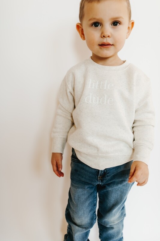 Little Dude Crewneck/Heather Oatmeal