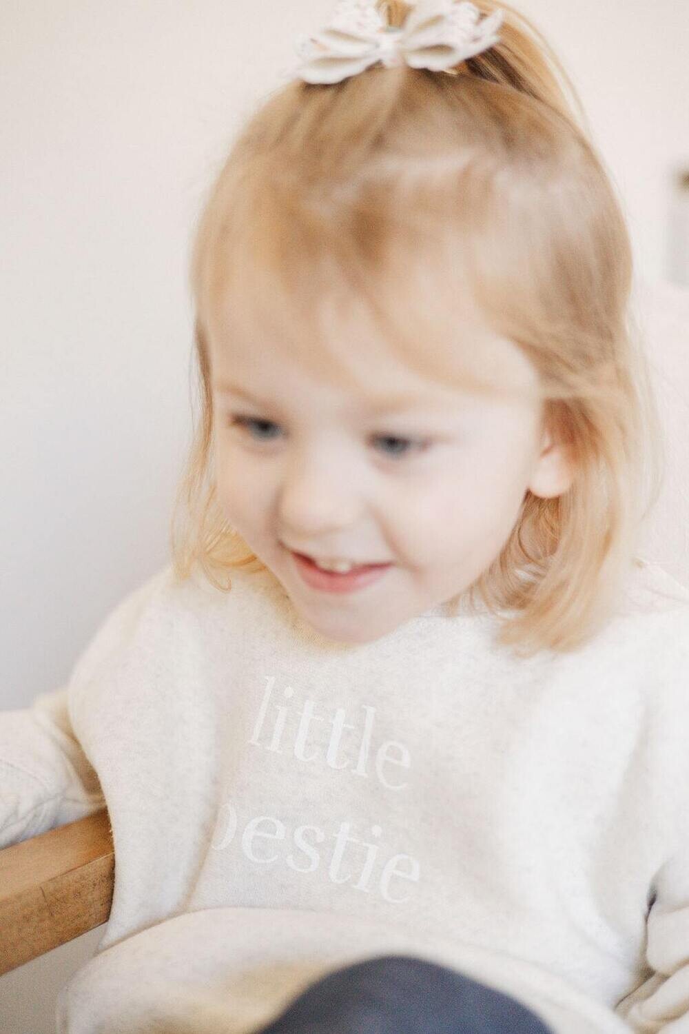 Little Bestie Crewneck/Heather Oatmeal