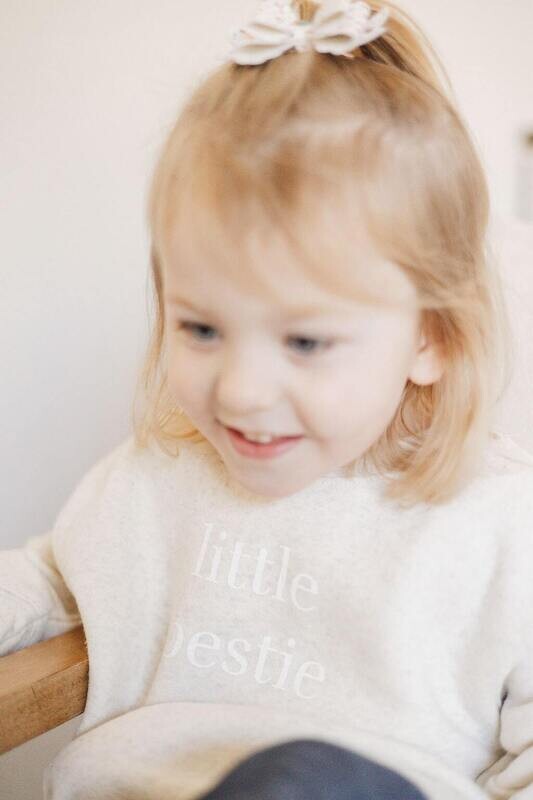 Little Bestie Crewneck/Heather Oatmeal