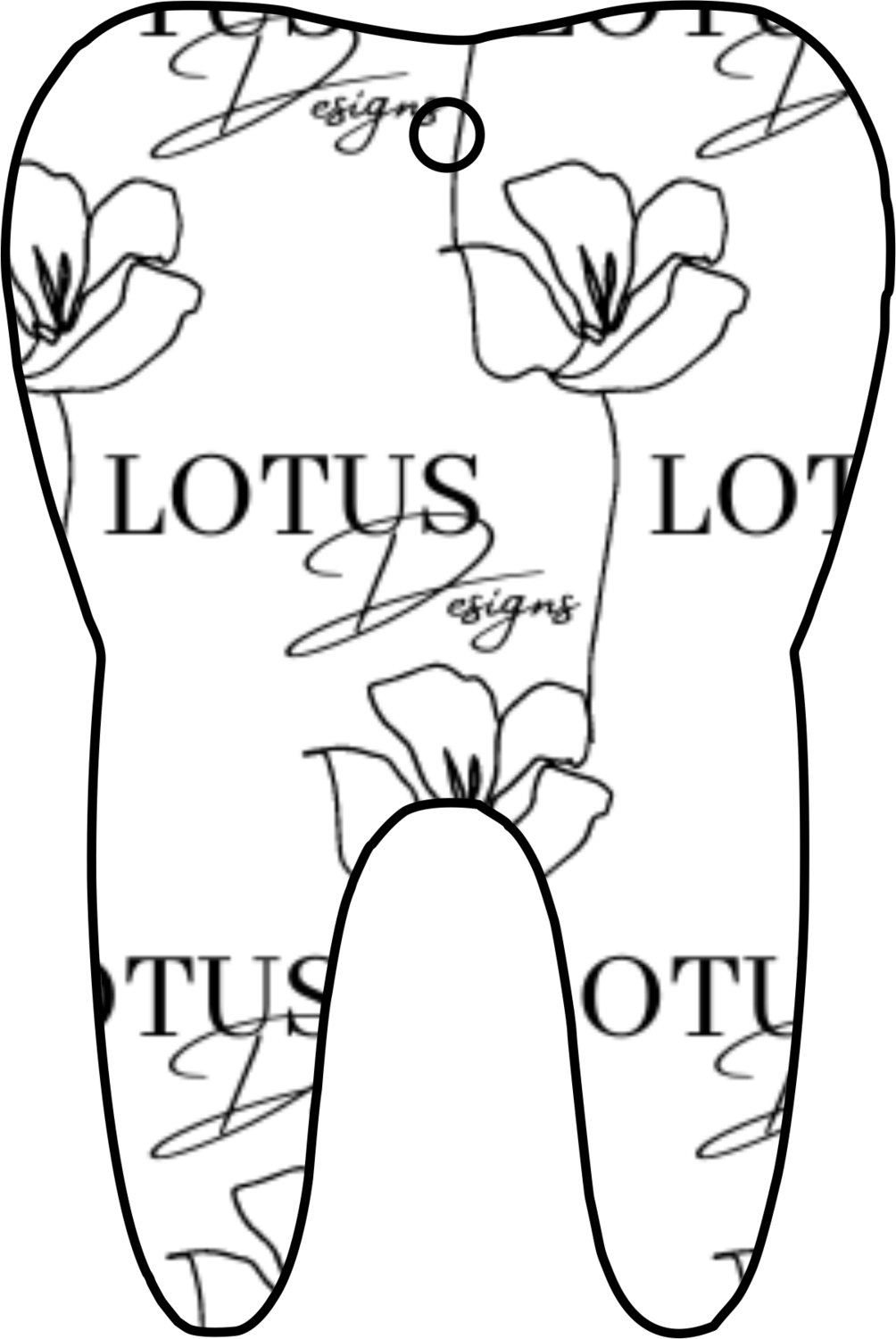 Acrylic Blank Tooth 60x40x3mm