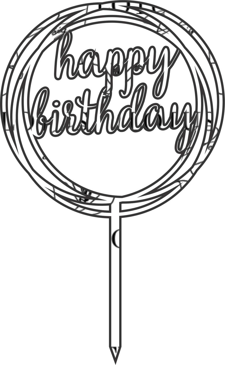 Acrylic Blank Happy Birthday Cake Topper 150x150x3mm