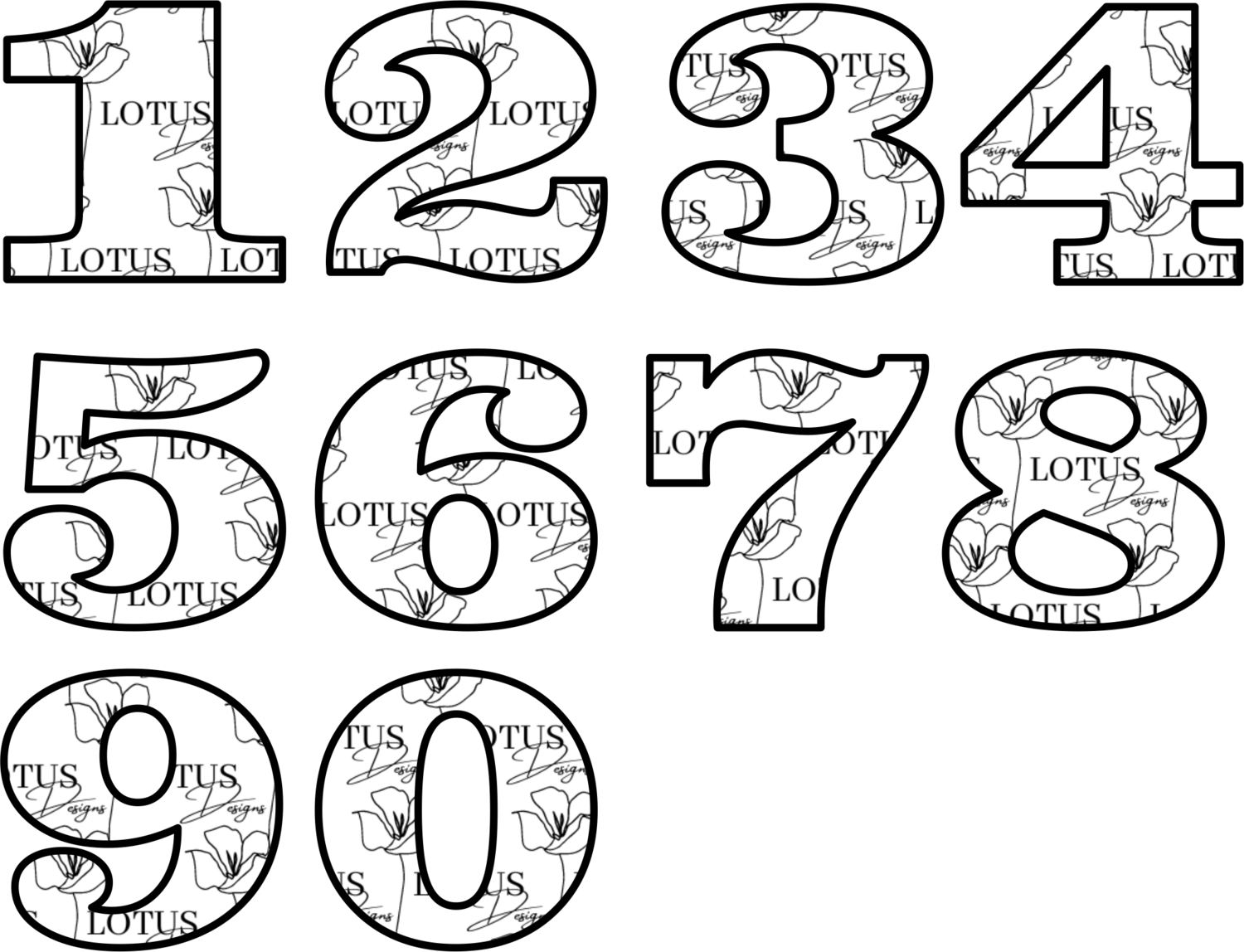 Acrylic Blank Individual Numbers - 50x50x3mm