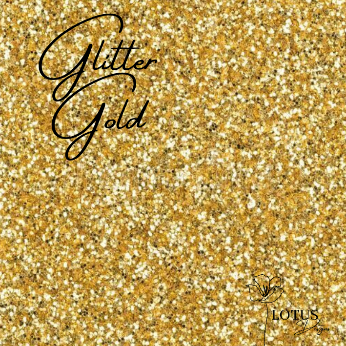 Glitter Heat Transfer Vinyl-Gold 25cm x 1m