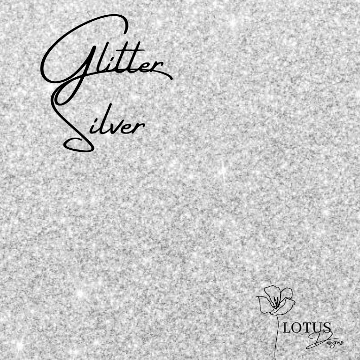 Glitter Heat Transfer Vinyl-Silver 25cm x 1m