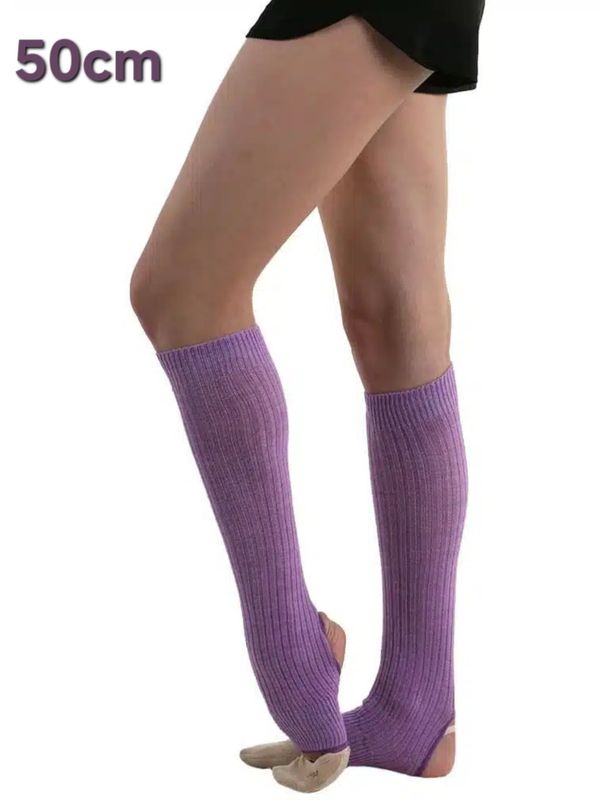 SOLO Overknee knitted legwarmers with a heel cutout, Lilac