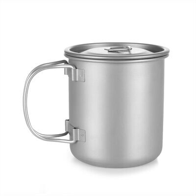 Titanium Cup with Foldable Handle
