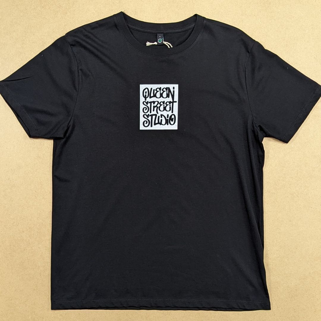 Queen Street Studio Tee (White on Black)