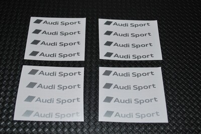 Kit 4 adesivi AUDI SPORT per cerchi in lega colore silver argento
