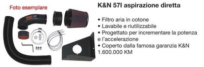 K&amp;N Aspirazione diretta per Audi A3 8V  4.12&gt; 
Versione: 2.0 TDI 110 - 136 - 143 - 150 - 184 cv
