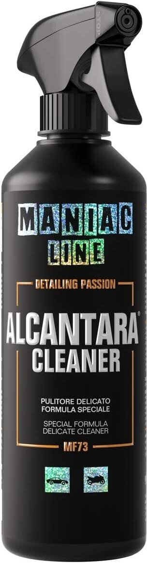 ALCANTARA CLEANER – DETERGENTE PER ALCANTARA Detergente specifico per alcantara ed altri tessuti delicati. Studiato per ottenere il massimo della pulizia senza lasciare aloni