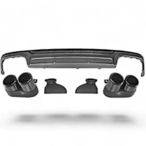 Diffusore posteriore per A6 C8 2018- per veicoli con pacchetto S line, con Terminali. S6 Style