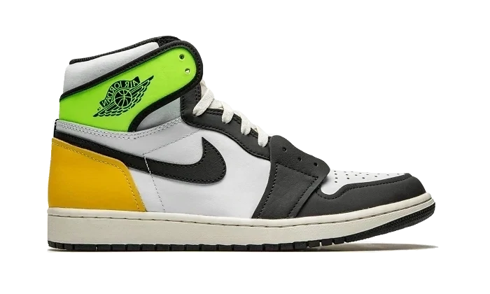 Jordan 1 Retro High White Black Volt University Gold