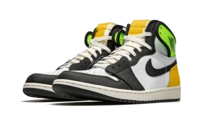 Jordan 1 Retro High White Black Volt University Gold