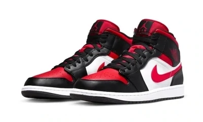 Nike Jordan 1 Mid Black Fire Red