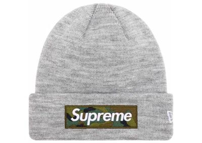 Supreme New Era Box Logo Beanie Heather Grey (FW23)