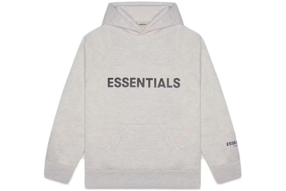 Fear of God Essentials Pullover Hoodie Applique Logo Heather Oatmea