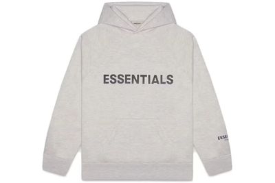 Fear of God Essentials Pullover Hoodie Applique Logo Heather Oatmea
