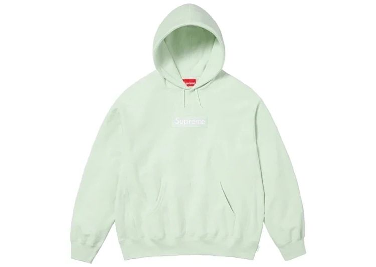 Supreme Box Logo Hooded Sweatshirt Light Green Mint