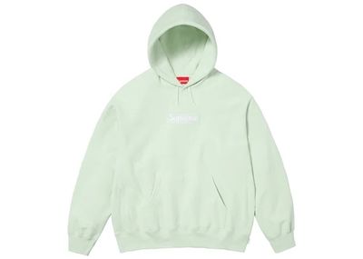 Supreme Box Logo Hooded Sweatshirt Light Green Mint