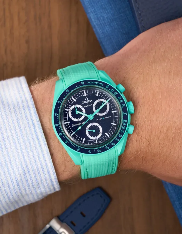 Pasek Omega X Swatch MoonSwatch Mission On Earth - Polar Lights Cyan