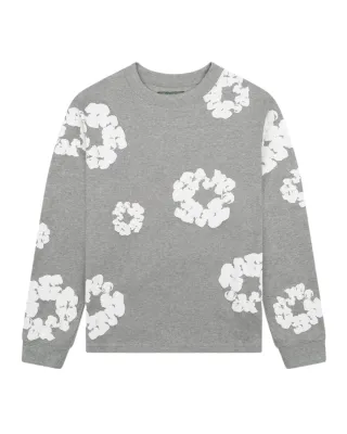 Denim Tears Long Sleeve Cotton Wreath T-shirt Grey