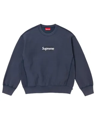 Supreme Washed Box Logo Crewneck Navy