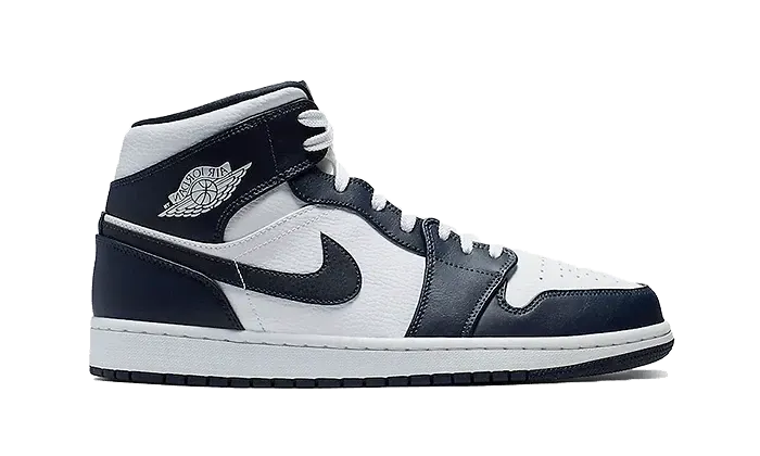 Air Jordan 1 Mid Obsidian White Metallic Gold