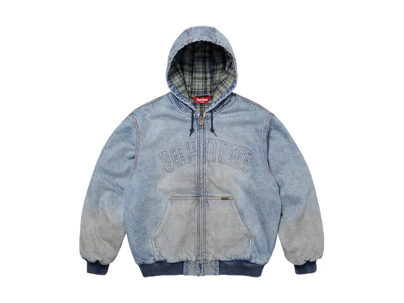 Supreme Reflective Arc Hooded Work Jacket Denim