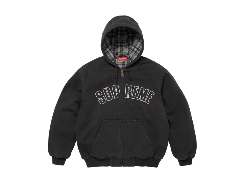 Supreme Reflective Arc Hooded Work Jacket Black