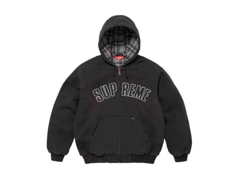 Supreme Reflective Arc Hooded Work Jacket Black