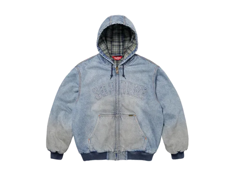Supreme Reflective Arc Hooded Work Jacket Denim