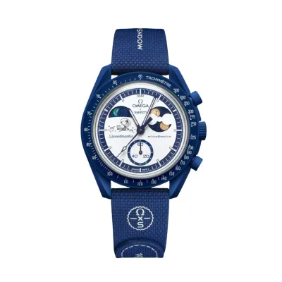 Swatch x Omega Bioceramic Moonswatch Mission To Earthphase Moonshine Snoopy Gold (07.10.2025)