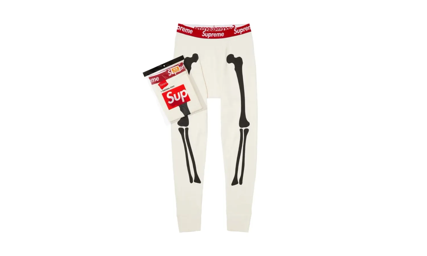 Supreme Hanes Bones Thermal Pant White