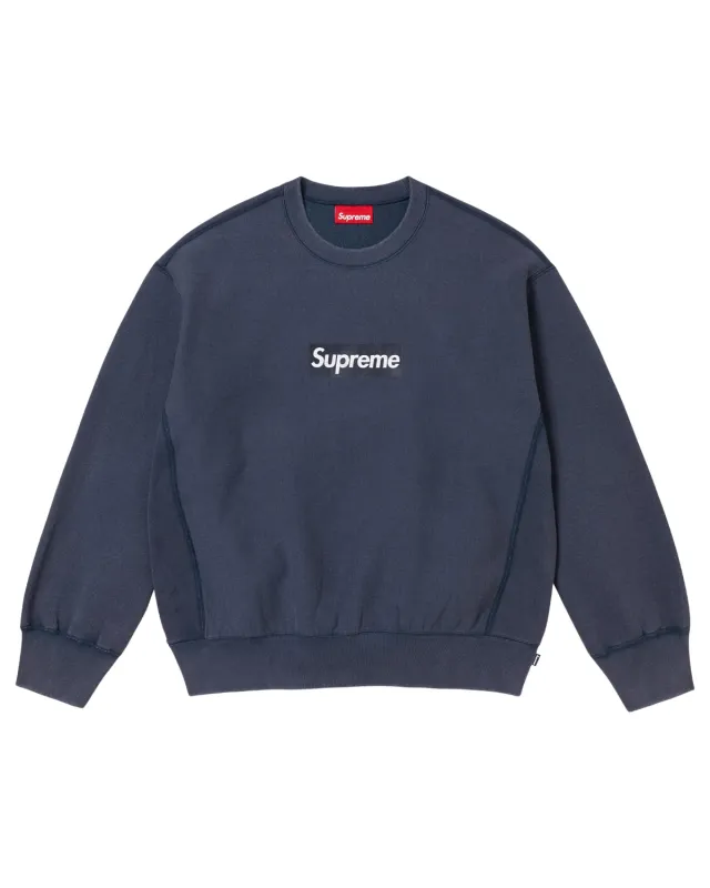 Supreme Washed Box Logo Crewneck Navy