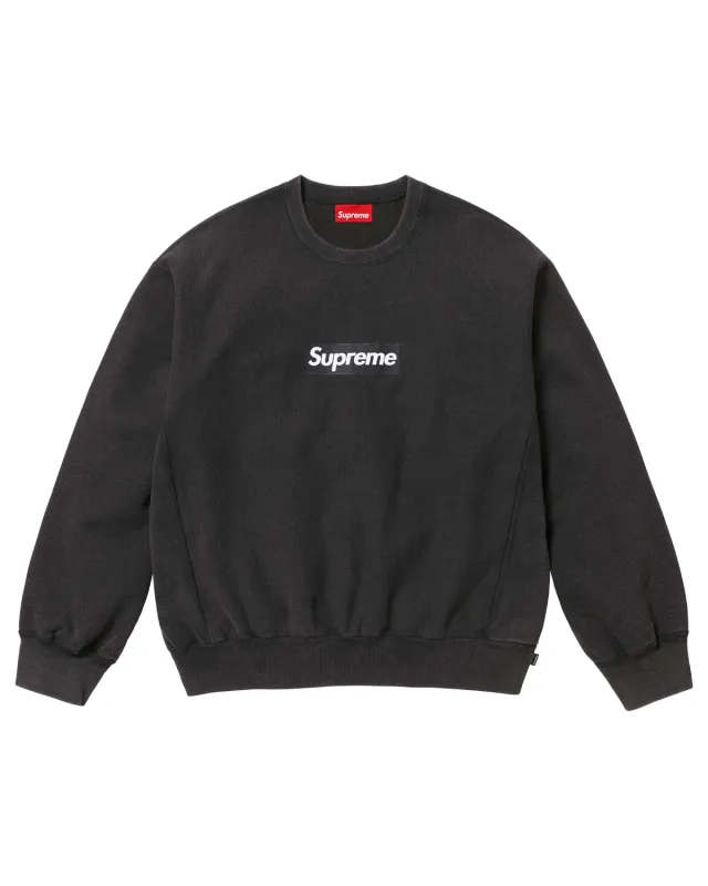 Supreme Washed Box Logo Crewneck Black