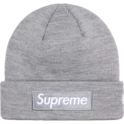 Supreme New Era Box Logo Beanie Heather Grey (FW24)