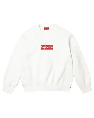Supreme Washed Box Logo Crewneck White