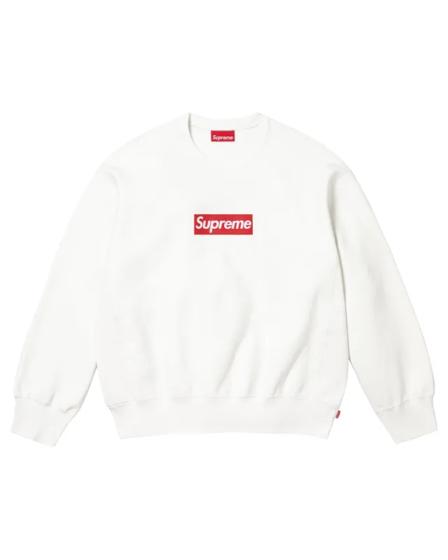 Supreme Washed Box Logo Crewneck White